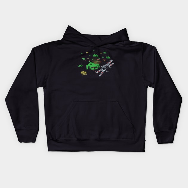 Star Invaders Kids Hoodie by Azafran